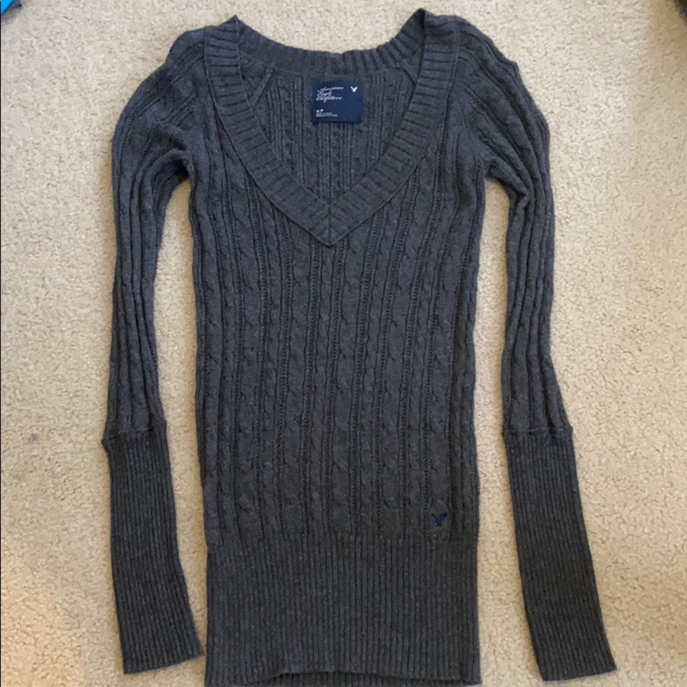 American Eagle Long V Neck Sweater